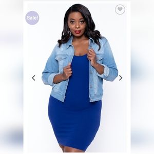 "WAX JEANS" Womens distressed jean jacket